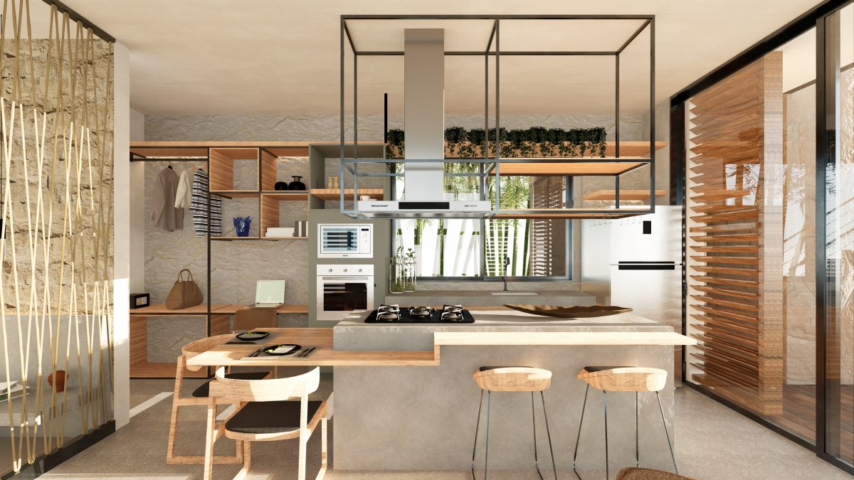 Projeto de interiores residencial para a casa Clementine/RJ.