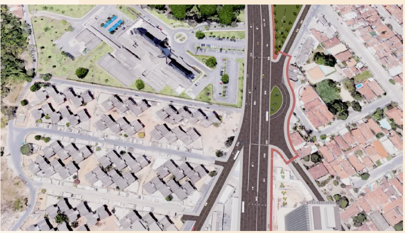 Modelagem e criação de vídeo de projeto de infraestrutura urbana.