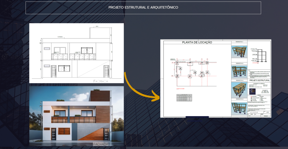 PROJETOS: ARQUITETÔNICO, 3D FACHADA E ESTRUTURAL