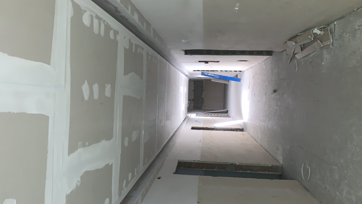 Paredes em Drywall início de obra do hospital Estela mares Guarulhos 